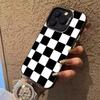 Black & White Plaid Phone Case for Apple iPhone 13-17 Pro Max - Cross-border European and American Style