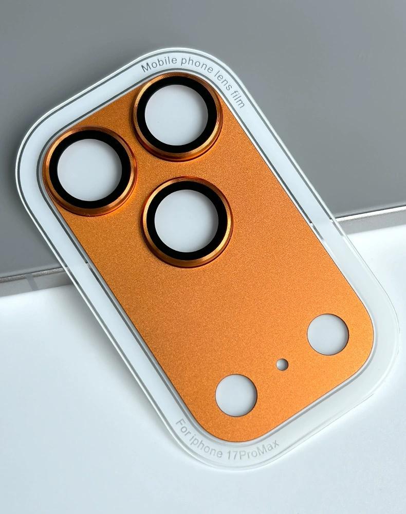 Luxury Solid Color Metal Alloy Bumper Lens Full Protect Case for IPhone 17 Pro Max / 17Pro Camera Tempered Glass Film Scratch Cover Cap Phone Accessry