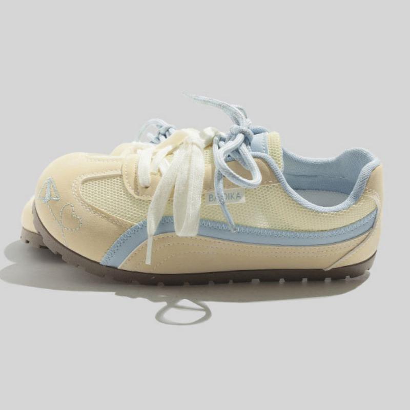 Korean Fashion Women's Shoes All-match Color Matching Dexun Shoes Double-lace Flat Sports Shoes Casual Forrest Gump Shoes