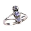 Natural Tanzanite Gemstone 925 Solid Sterling Silver Jewelry Ring Size 8 r3D55