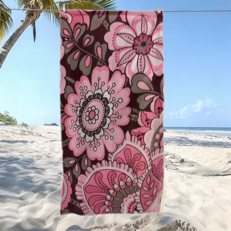 Summer Lemon Daisy Beach Towel Bright Yellow Hat Print Quick Dry Soft Absorbent Towel for Beach Pool Vacation