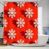 Snowflake Pattern Red Shower Curtain Christmas Decorations For Bathroom Modern Home Accessories