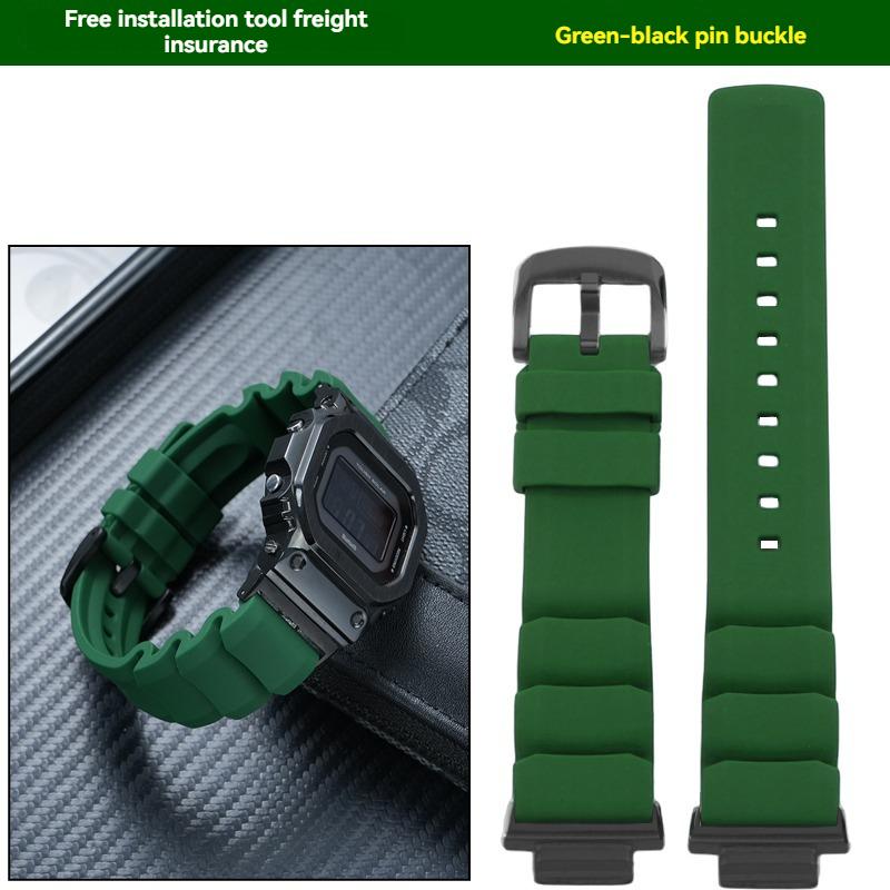 For Casio Small Square GW-B5600 GW-M5610 DW5600 GA2100 GM5600 High Quality Soft Silicone Men's Metal Conversion Watch Strap