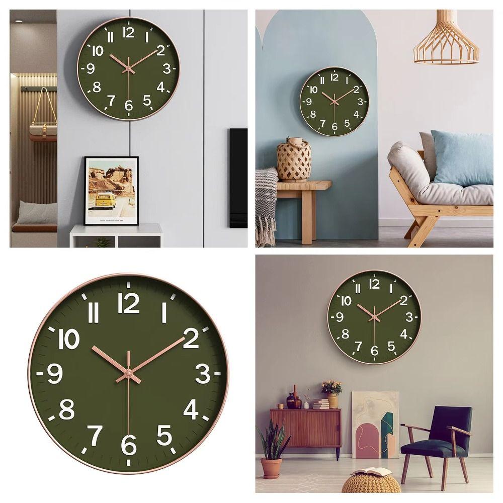 Silent Quartz Wall Clock Round Mute Clock Living Room Decoration Digital Clock  Cafe
