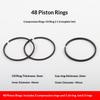 1/3 Pezzi Diametro Cilindro 42/47/48/51/55/65/70Mm Set Anelli Pistone Compressore d'Aria Compressori d'Aria Pompe d'Aria Parti Pneumatiche