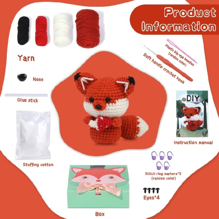 Cute Animal Kits Starter Pack, Crochet Animal Accessories Kits, DIY Crochet Kits
