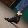 Fashion French Fashion Block Heel Booties Comfortable Square Toe Soft Sole Soft Face Vintage Winter Women's Shoes