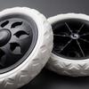 Cart Wheel Set Treaded Tires Reinforced Plastic Hubs for Cloth Shopping Carts