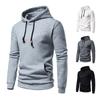 Men's Fashion Solid Color Casual Pullover Jacquard Sweat Men's Plaid Quilted Cotton Fabric Hooded Sweat