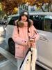 2025 Women's Winter Down Coat with Big Fur Collar - American Style Thickened Cotton-Padded Parka for Couples