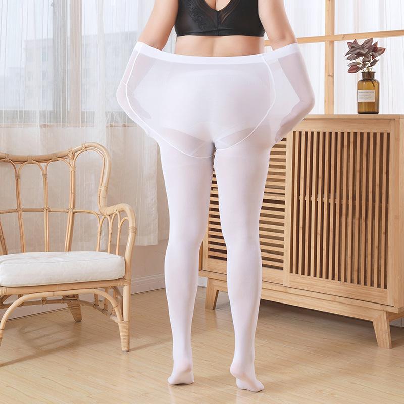 New Plus Size Sexy Breathable Tights White Transparent Women Pantyhose Spring Autumn Nylon Tights Stretchy Stockings Female
