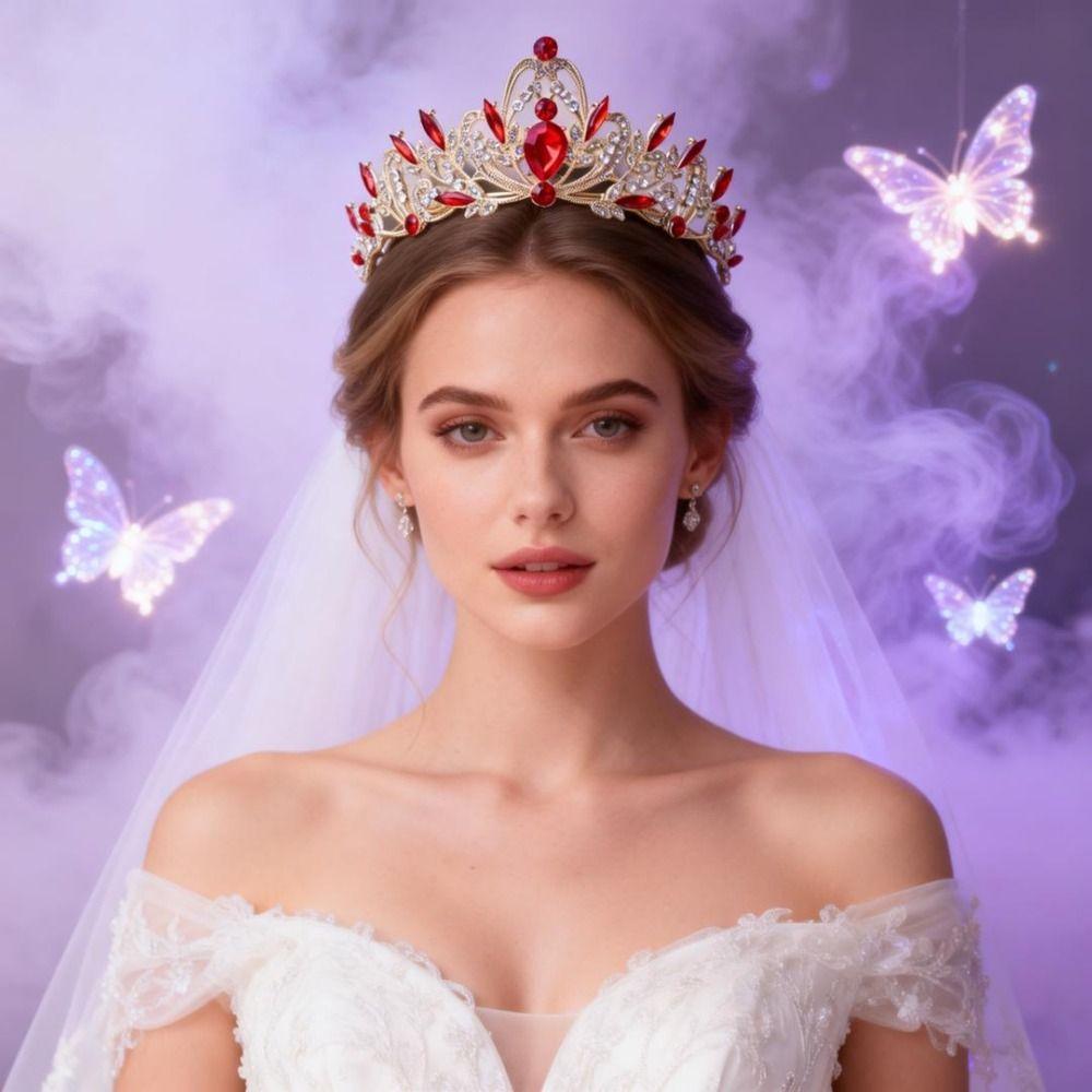 Crystal Queen Princess Crown Rhinestone Diadem Headwear Headwear Bride Tiaras Luxurious Prom