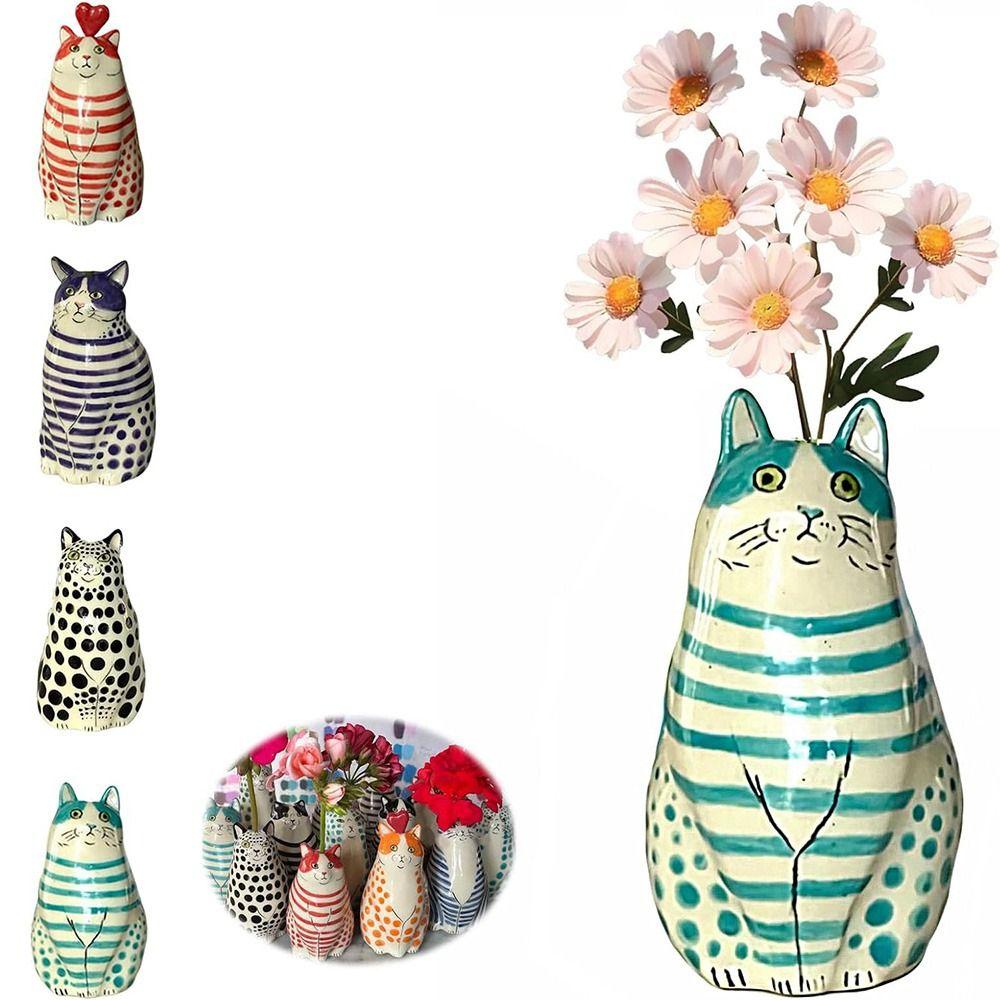 Restaurant Funy Cat Flower Vase Hydroponic Flower Animal Vases  Wedding Party Birthday Gift