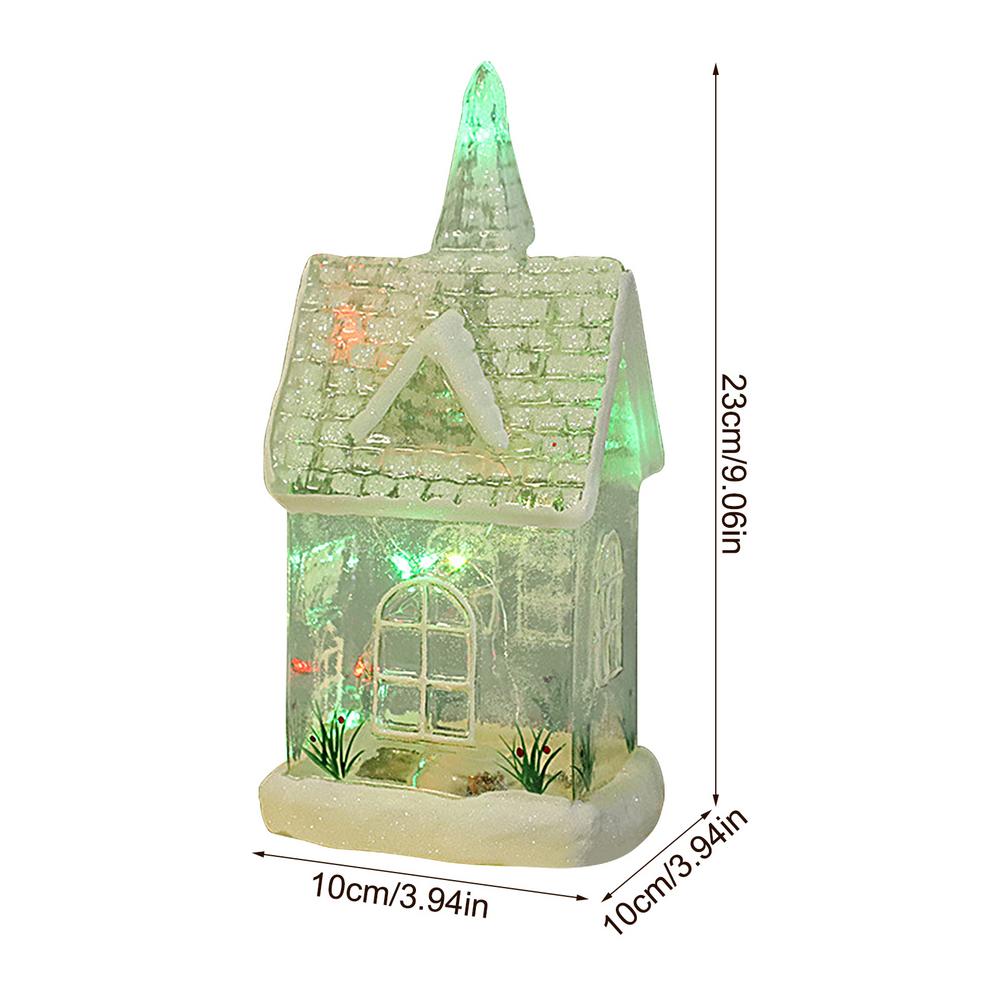 Christmas LED Light Glass Christmas House Luminouss Cabin Merry Christmas Decorations For Home Ornaments Kids Gift New Year