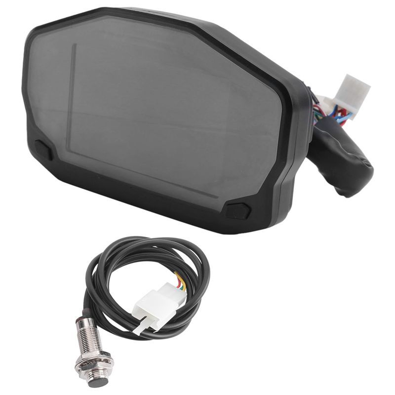 Motorcycle LED Speedometer LED Speedometer LCD Digital Odometer Fuel Gauge For 1/2/4 Cylinder-A02G
