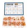 200Pcs 9 Sizes Premium Copper Metric Sealing Crush Washers Assortment Kit,Flat Sealing Washer M5 M6 M8 M10 M12 M14,Flat Ring Sump Plug Oil Seal