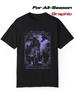 Herren Vintage Gothic Dark Fantasy Schloss Grafik T-Shirt