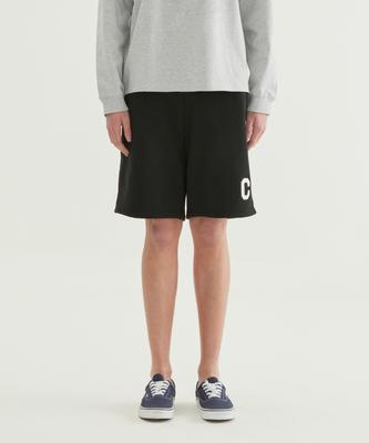 C Logo Regular Sweat Shorts Black