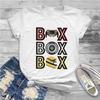 BOX BOX BOX T-shirt Unisex Stampa Gomma Auto da Corsa Magliette Sportive Puro Cotone Girocollo per Lavoro Manica Corta Ampia Casual T-shirt Donna