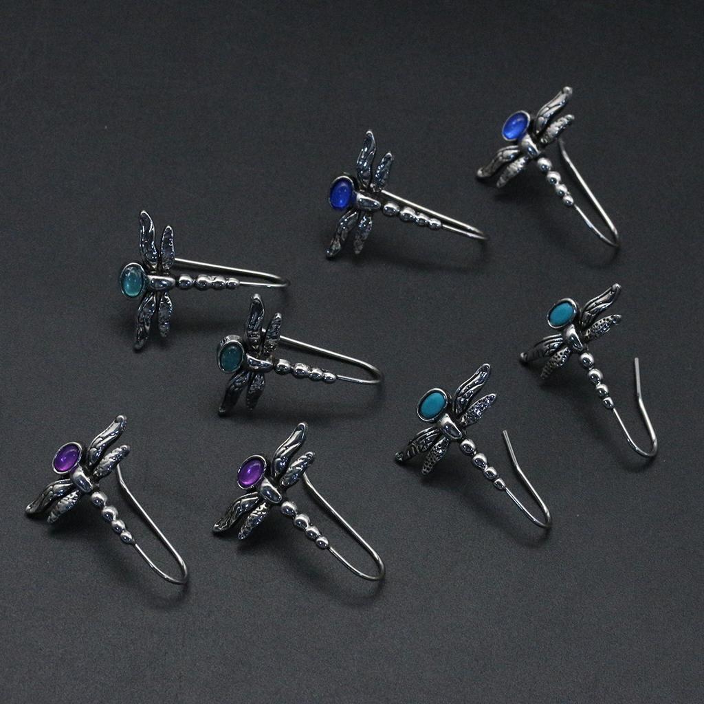 Retro Silver Color Dragonfly Animal Earrinsg Hook Dangle Earrings Party Women Elegant Jewelry