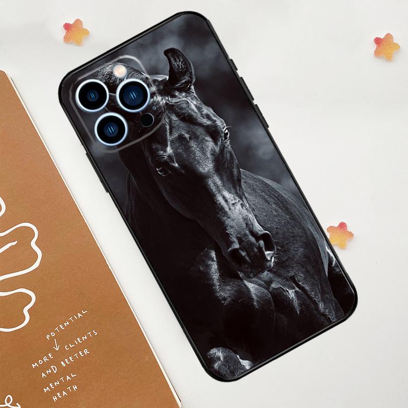 

Красивый черный конь Чехол для телефона Для iPhone 17 Pro Max 14 13 12 11 15 16 Pro Max mini 15 Plus 16e 17 Air Funda iPhone 16 Plus