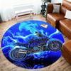 1pc motorcycle blue flames Round Chair mat Area Rug - Non-Slip, Floor Mat for Office, Bedroom, and Indoor Decor c1125270