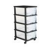 VEVOR Plastic Storage Drawers Cart, 4 Drawers Storage Organizer with Wheels, Rolling Closet Organization and Storage Dividers