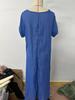 2025 Casual Spring/Summer V-Neck Solid Color Cotton Linen Short Sleeve Dress