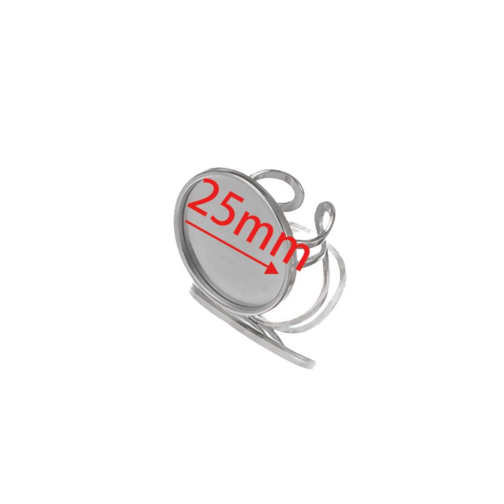 4pcs 10-25mm Round Stainless Steel Open Ring Settings Blank Trayer Ring Bases Cabochon Craft Supplies for Bezel Jewelry Making