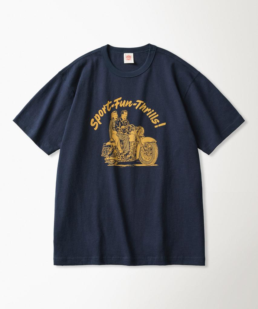 Beulonseun Knight Motorcycle Short Sleeve Tee Navy