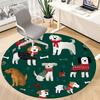 1pc Puppy Party Office Round Rug, Non-slip, Soft and Durable Office Rug for Interior Decoration, Perfect for Office, Beautiful Decoration yy260323007