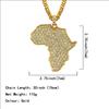 Nový náhrdelník v evropském a americkém stylu Hip Hop Afrika Mapa náhrdelník Úplný diamantový přívěsek módní náhrdelník