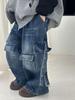 Herbst 2025 Koreanische Cargo-Jeans für Jungen: Lockere lange Kinderhose