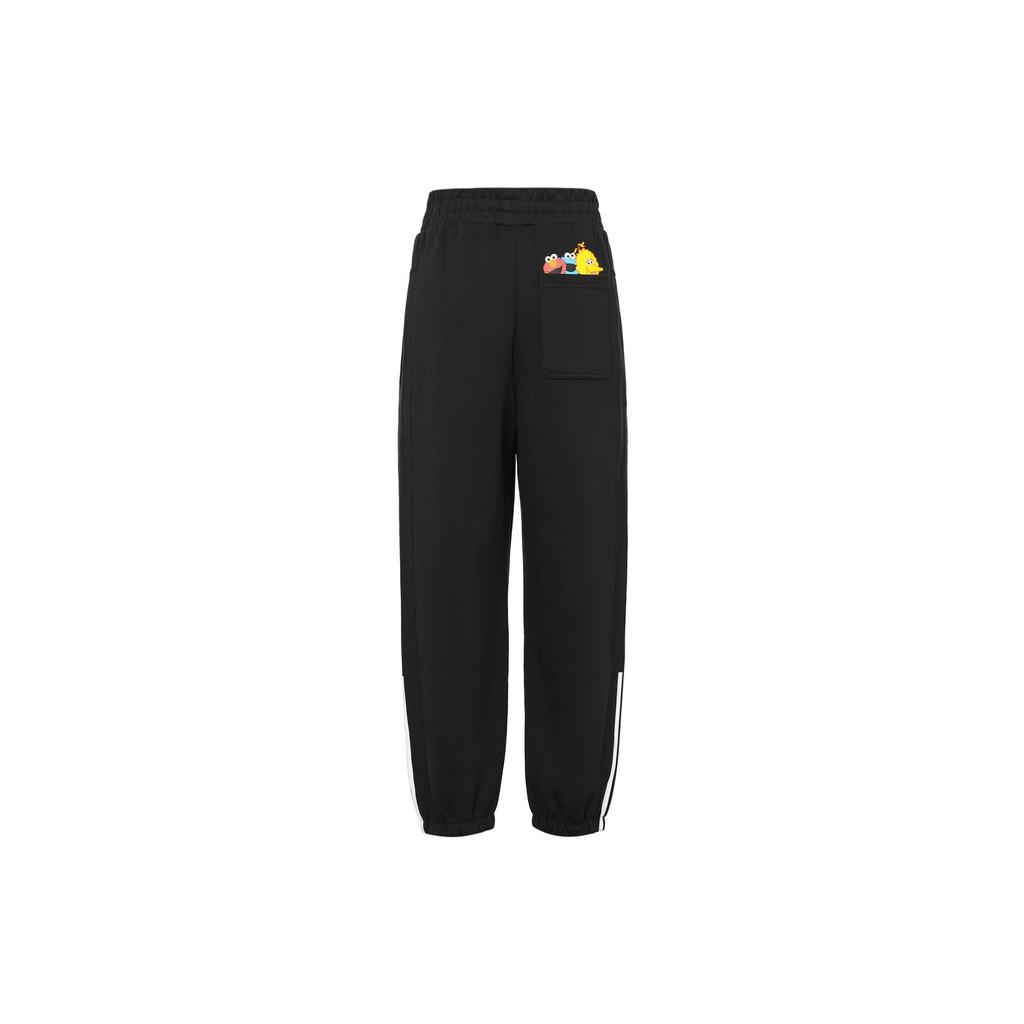 Adidas Neo Sesame Street Co-Branded Series Doll Pattern Casual Thick Sports Trousers Women Bottoms Black HM7474