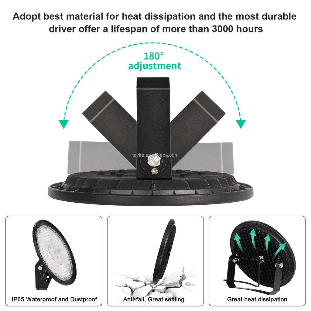 Germany Warehouse Stock Industrial UFO LED High Bay Light 100W 200W 300W 6500K Long-Life Spotlight for Factories IP65 Workshop