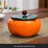 Creative Ceramic Orange Fruit Ashtray with Lid - Windproof and Fly-Resistant for Home or Tea Table Use