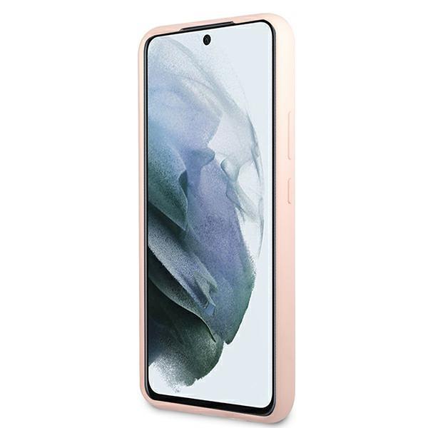 Guess Guhcs22Mlslmgpp S22+ S906Różowy/Pink Hardcase Silikonowy Skrypt Metalowe Logo
