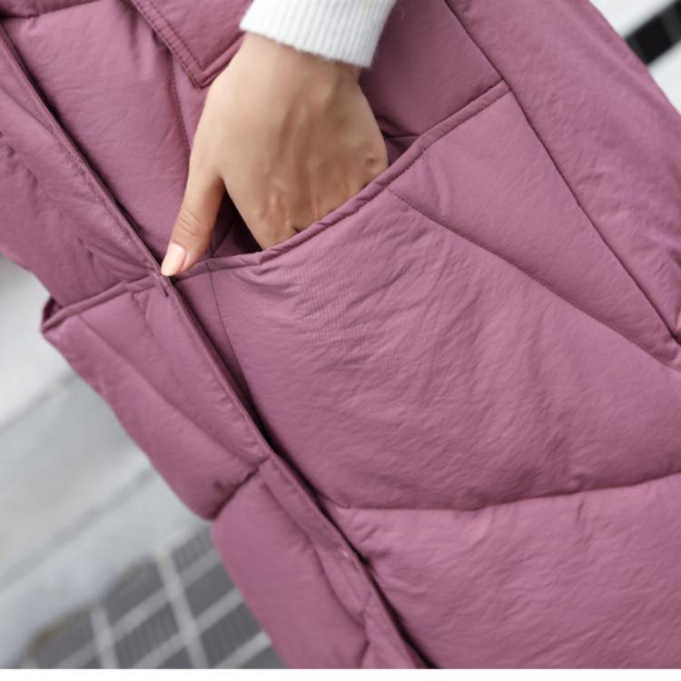 Vestă lungă pentru femei, toamnă iarnă, îmbrăcăminte caldă, pardesiu, supradimensionat, cu glugă, jachetă puf, parkas căptușit din bumbac