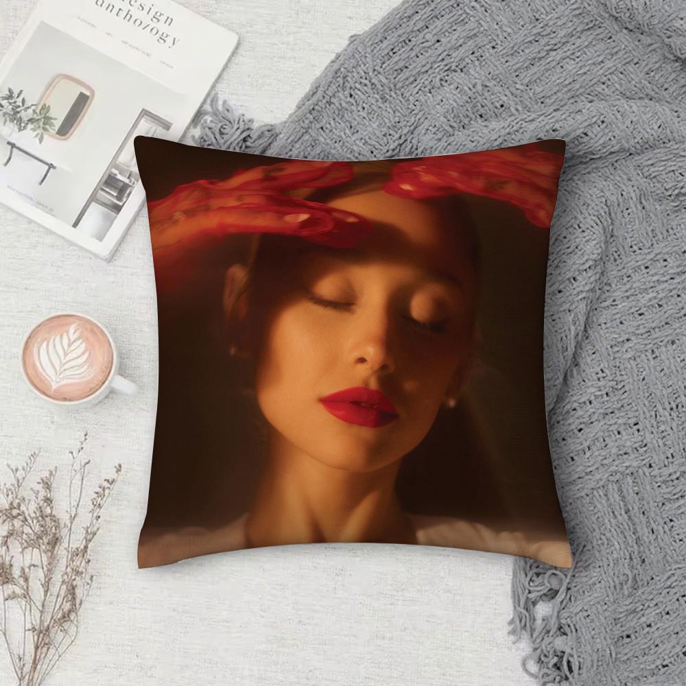 Singer A-Ariana G-Grande Hot Album Pillow Case Square Double-Sided Printing Short Plush Sofa Cushion Cover Bedroom  Pillow