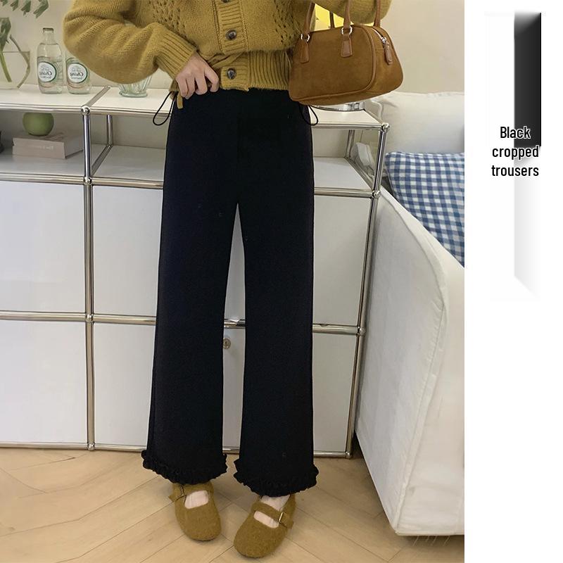 Maternity Ruffle Trim Pants - Spring & Autumn, Wide & Straight Leg Options, Petite Lengths Available XL