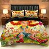Springtime Fantasy Custom Name Pattern Bedding Quilt Set Quilt Cover Pillowcase Home Gift(1 * duvet cover + 2 * pillowcase, without core)