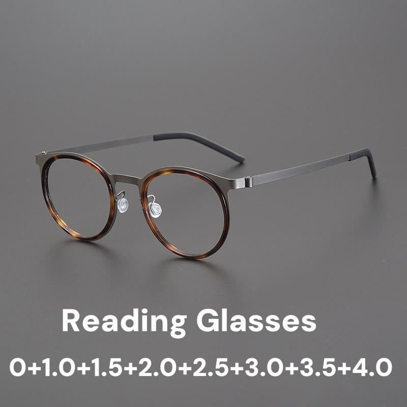 Luxury Designer Metal Round Frame Reading Glasses Men Women Business High-definition Blue Light Blocking Far Sight Eyeglasses