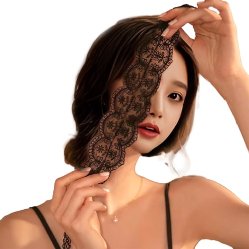 Sexy Sparkly Lace Eye Mask (Black) for Cosplay, Parties, Halloween, Christmas, Masquerades, Costumes, and Stage Props (COS-009)