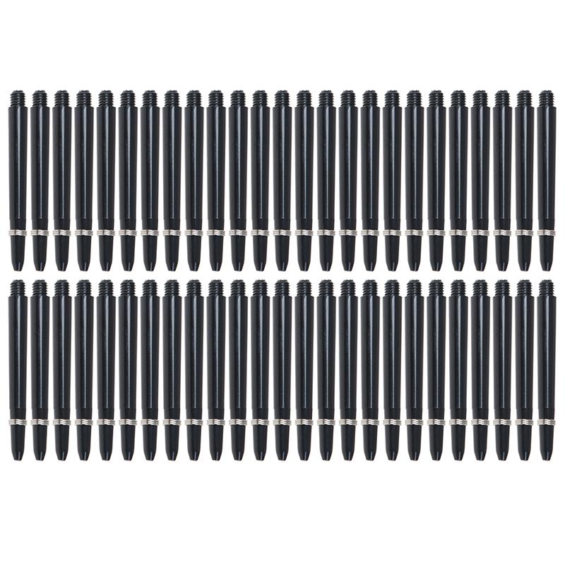 50 unidades 48mm Hastes de Dardos de Nylon Rosca 2BA Haste de Dardos + Anel de Proteção