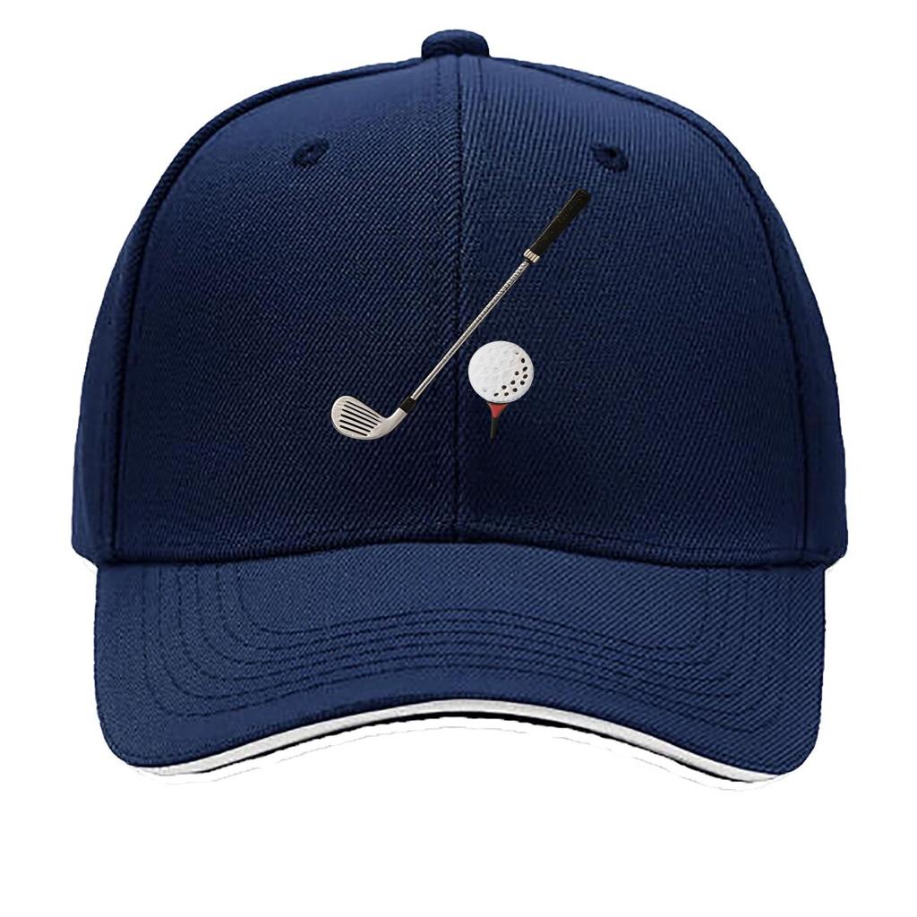 UnisexS Adjustable Baseball Cap with Golf Club Casual Sports Design Hand Washable Suitable for Golf Sandwich Baseball Cap