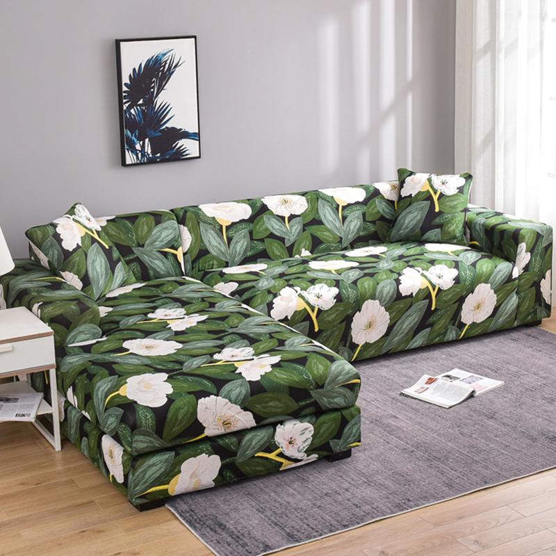 1ks Potah na pohovku na rohovou pohovku s područkou s květinovým vzorem Elastický potah vhodný pro domácí mazlíčky na sekční pohovku ve tvaru L
