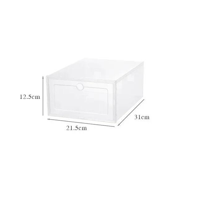 

6 шт./компл. прозрачная коробка для обуви, складной ящик для хранения обуви, пылезащитный чехол для хранения обуви с откидной дверцей, пластиковый органайзер для обуви