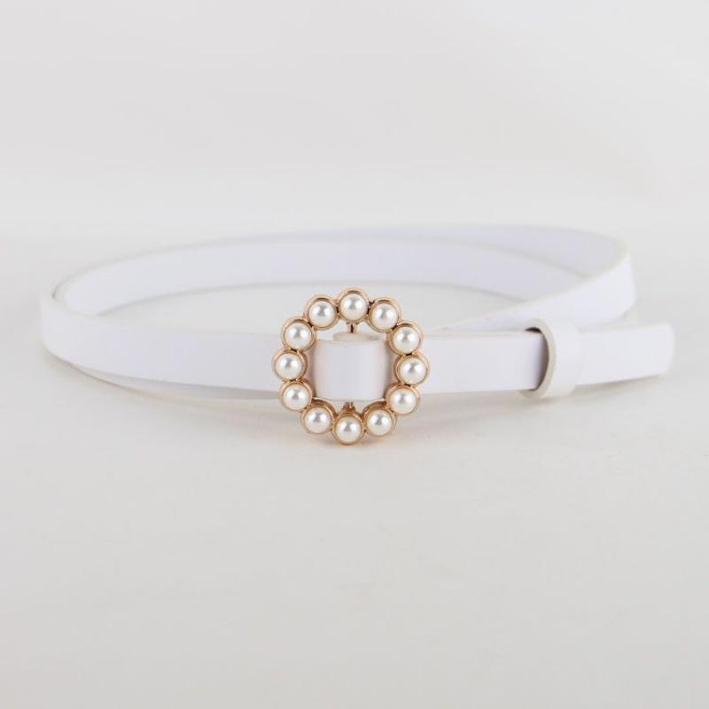Womens Fashionable Musthave Pu Jeans Belt With Retro Pearl Design Available In Elegant Colors For Trendy Outfits