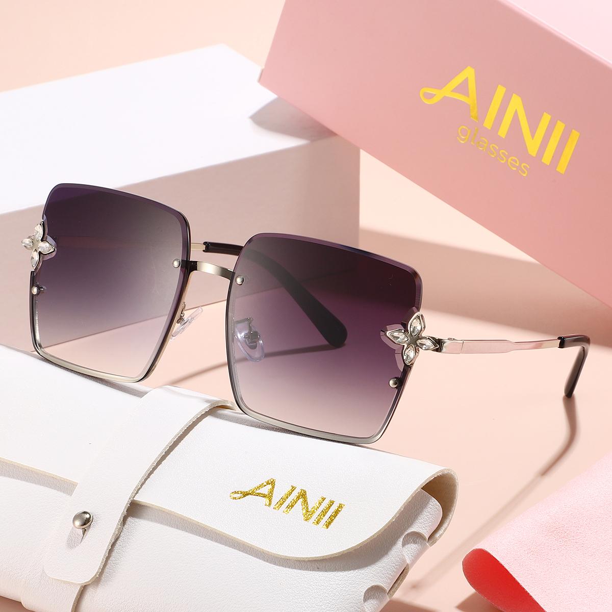 

European and American retro style women s fashionable sunglasses trend versatile summer sun shading and UV protection lightweigh