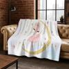 Ballet Girl Ballerina Fairy Cartoon Cute Flannel Blanket Soft Warm Blanket for Home Bedroom Office Travel Camping Picnic Gift